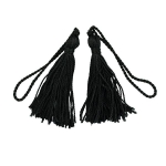 Vivaldi - Ribtex - Tassels 5cm Black 4pcs